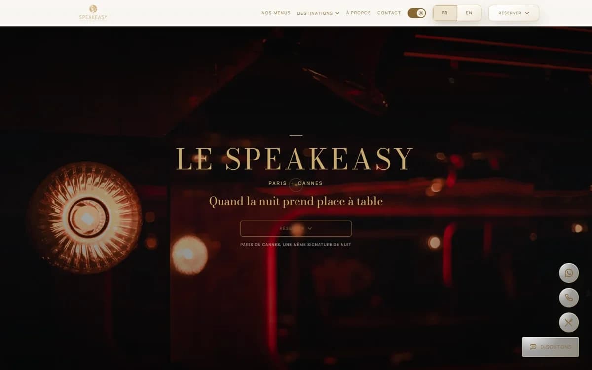 Le Speakeasy custom-made website