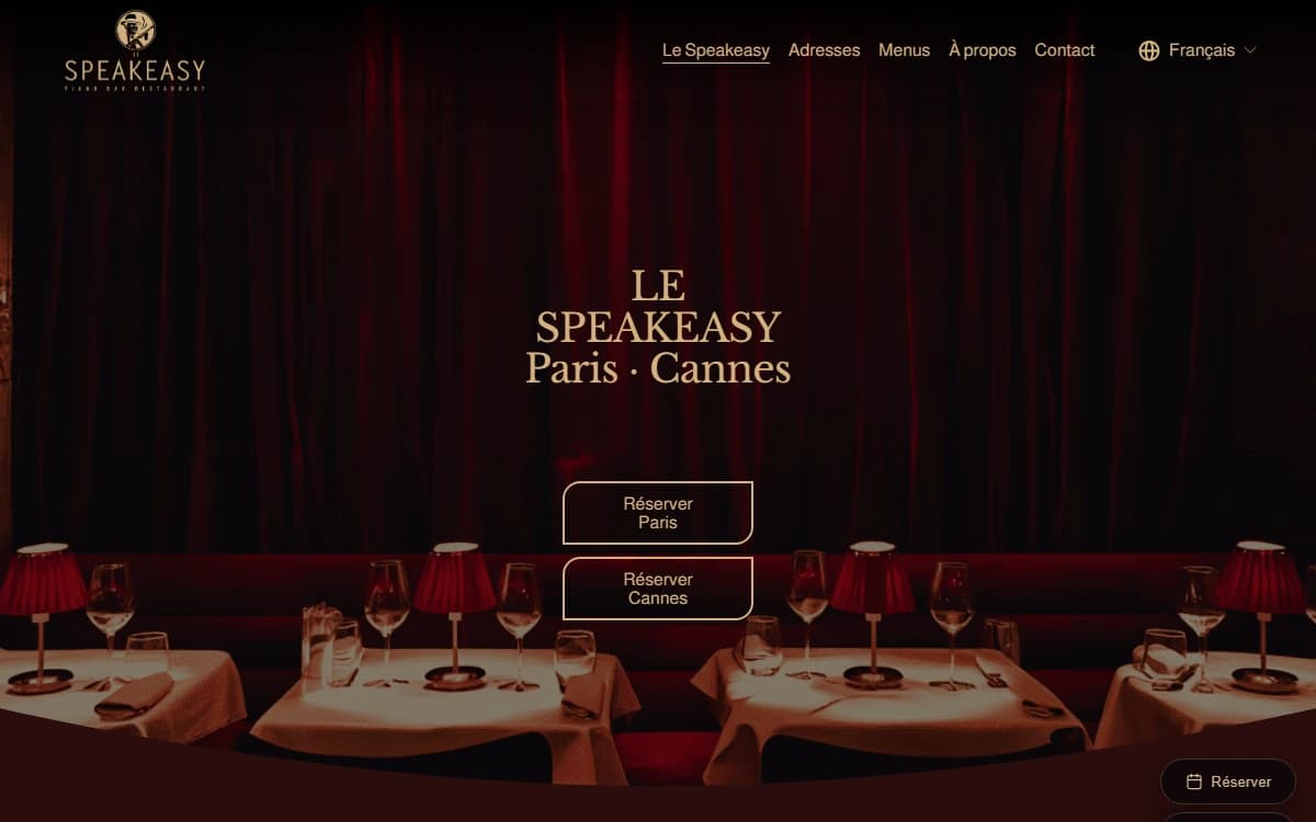 Le Speakeasy live Squarespace website