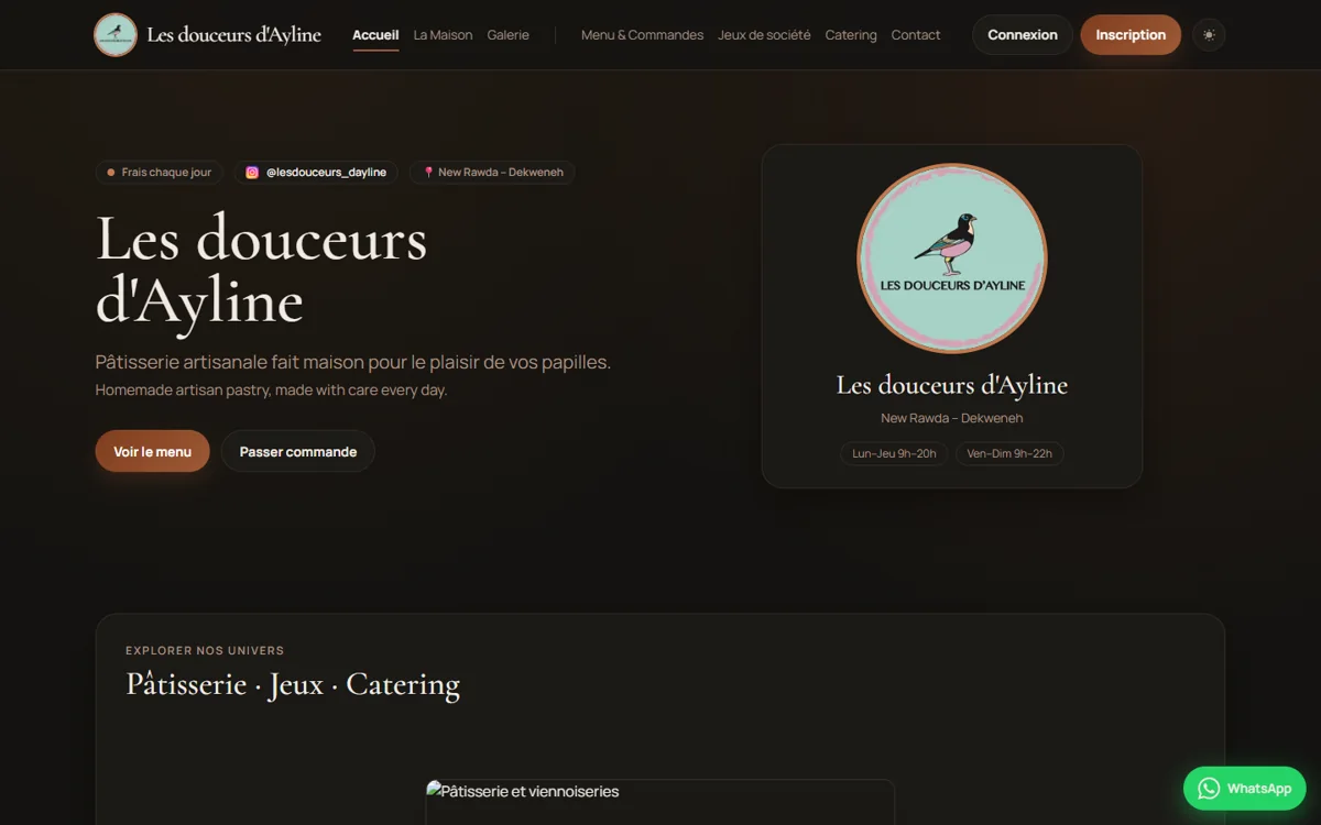 Les Douceurs d'Ayline website