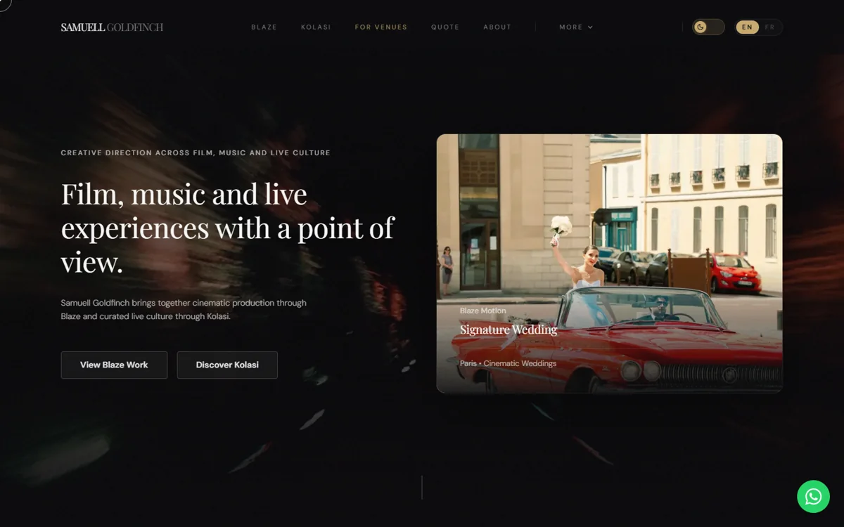 Samuell Goldfinch creative platform